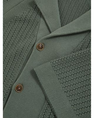 Alphonso Regular Fit Ribbed Knit Cuban Shirt