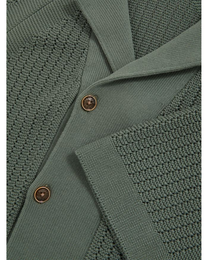 Alphonso Regular Fit Ribbed Knit Cuban Shirt