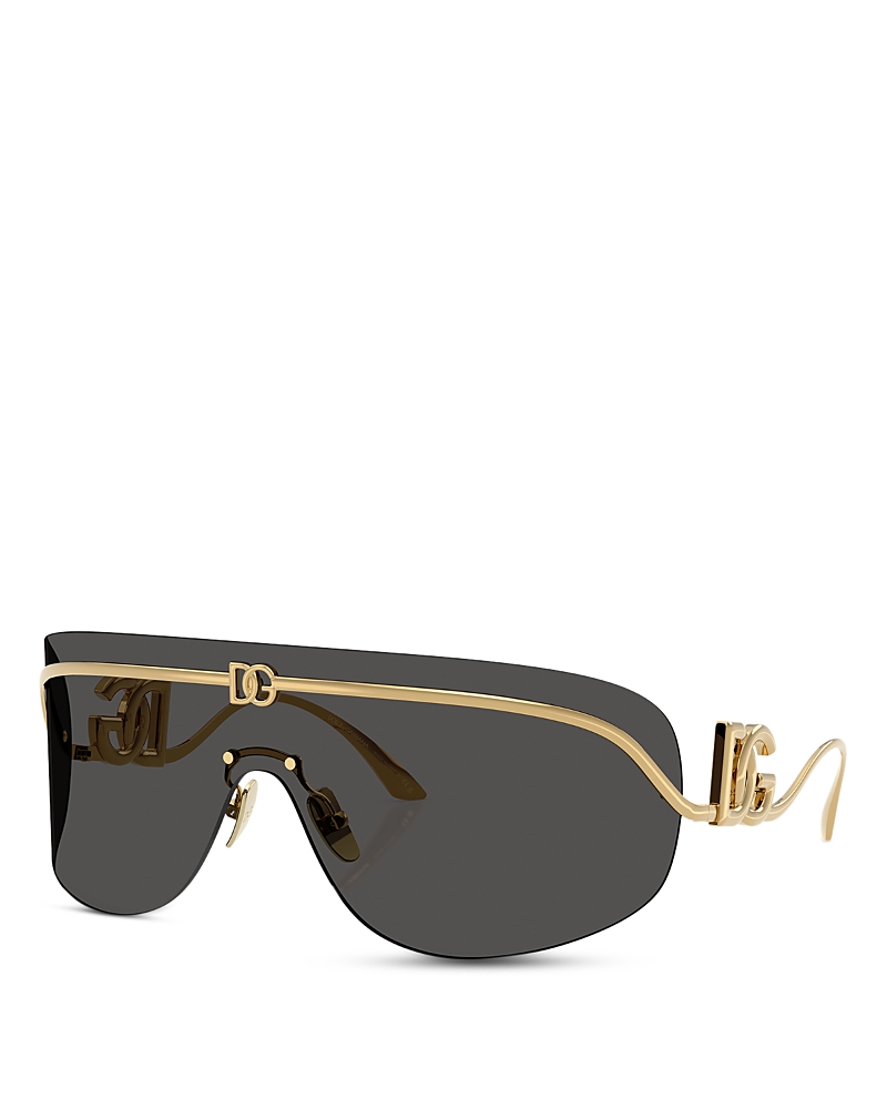 Dolce & Gabbana Pillow Shield Sunglasses, 140mm In Gold