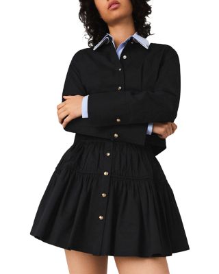 Cropped Poplin Shirt & Mini Skirt