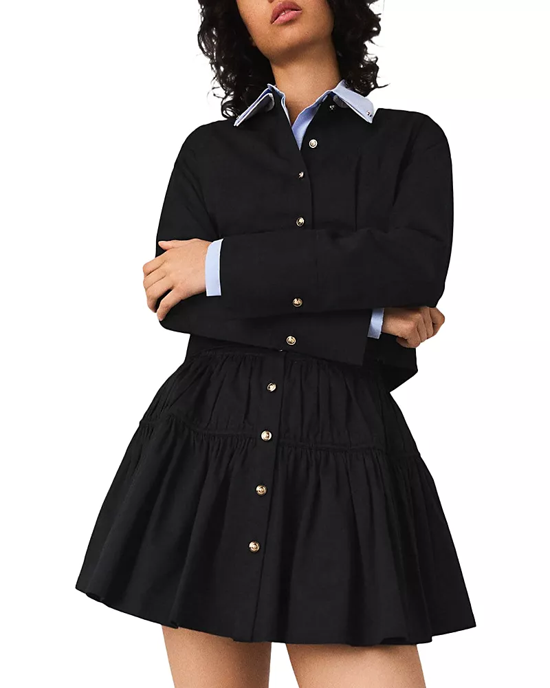 Maje Mini Elasticated Waist Skirt