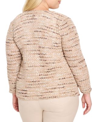 Plus Tonal Mix Knit Jacket