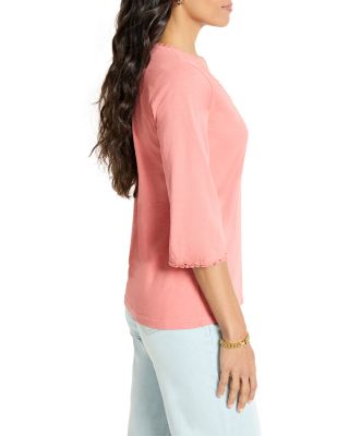 Fringe Trim 3/4 Sleeve Tee