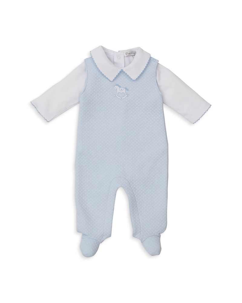 Kissy Kissy Boys' Shirt & Jacquard Overalls Set - Baby In Blue