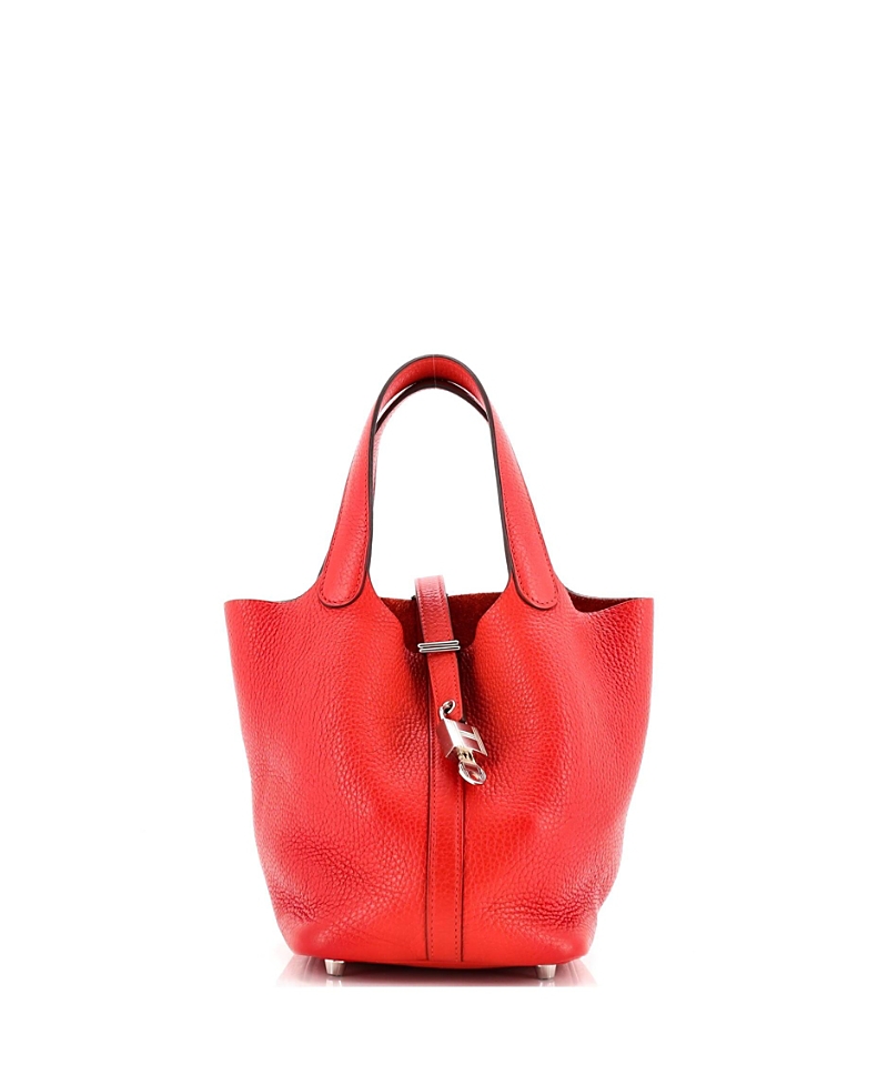 Pre-owned Pre-owned Hermes Hermes Pm Picotin Lock Bag Clemence In Red