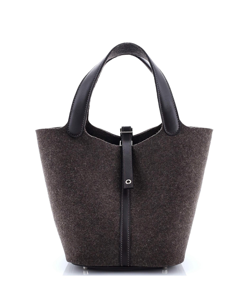 Pre-owned Pre-owned Hermes Hermes Mm Picotin Lock Bag Felt With Leather