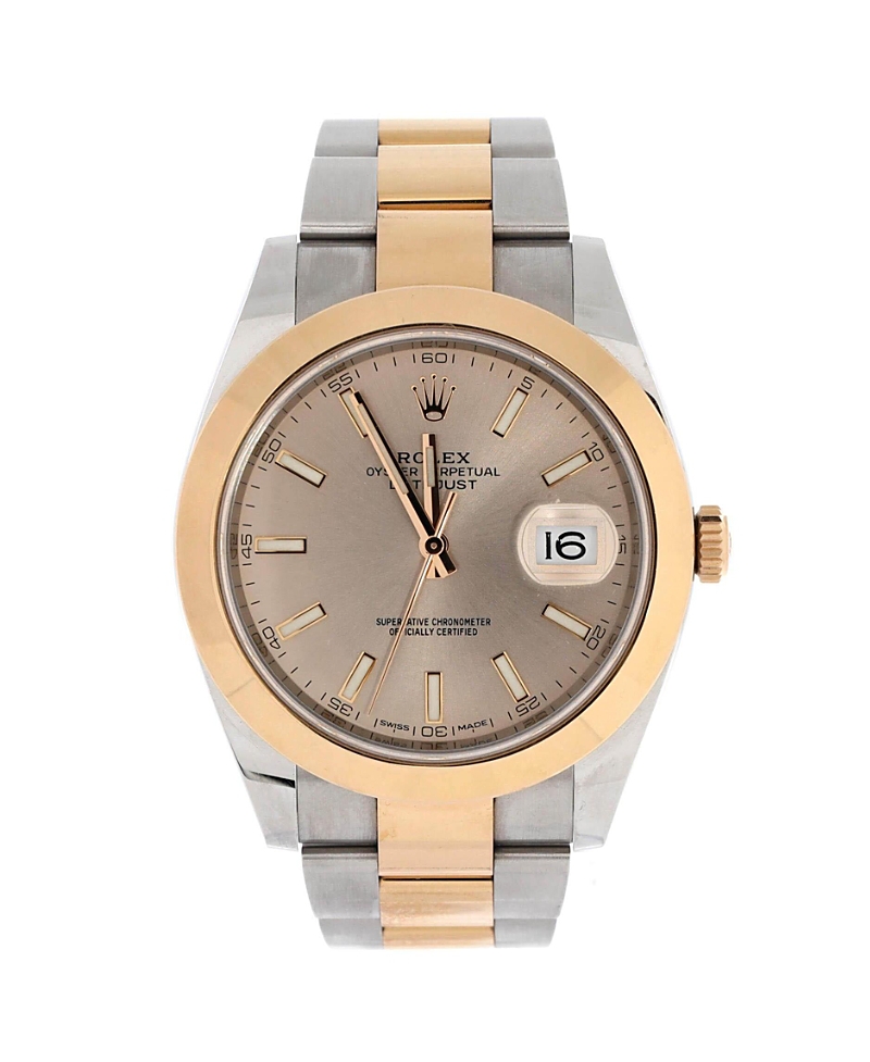 Pre-owned Pre-owned Rolex Rolex Oyster Perpetual Datejust Automatic Watch In Stainless Steel And Rose Gold 41mm In Silver