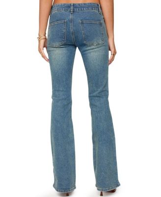 Mattea Low Rise Flared Jeans in Blue Wash