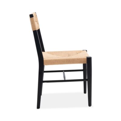 Cody Rattan Dining Chairs, Set of 2, Black/Natural
