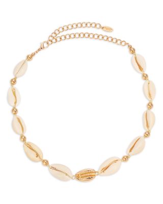 Out to Sea Cowrie Shell & 18K Gold Plated Necklace, 12.5"