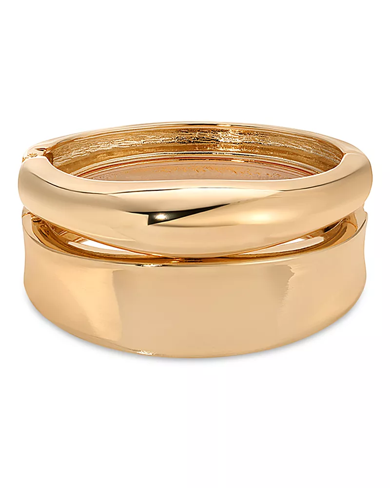 Ettika Double Golden Bangle Set