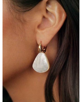Sun Kissed Mother Of Pearl Hoop Earrings
