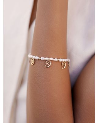 Aura Cultured Freshwater Pearl Swirl Charm Bracelet