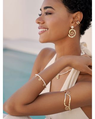 Aura Cultured Freshwater Pearl Swirl Charm Bracelet