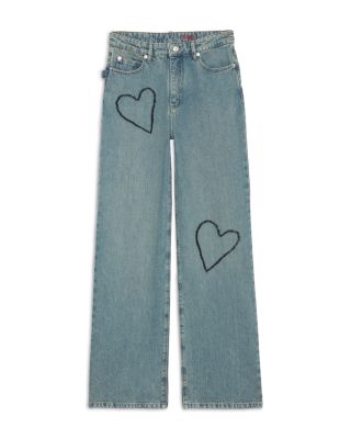 Elio Heart High Rise Jeans in Light Blue