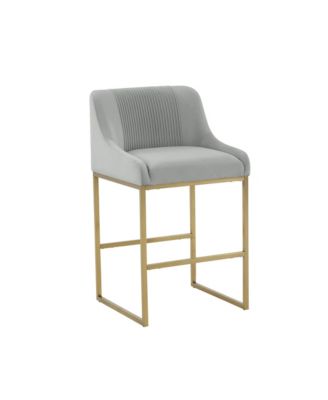 Lisa Pleated Velvet Counter Stool