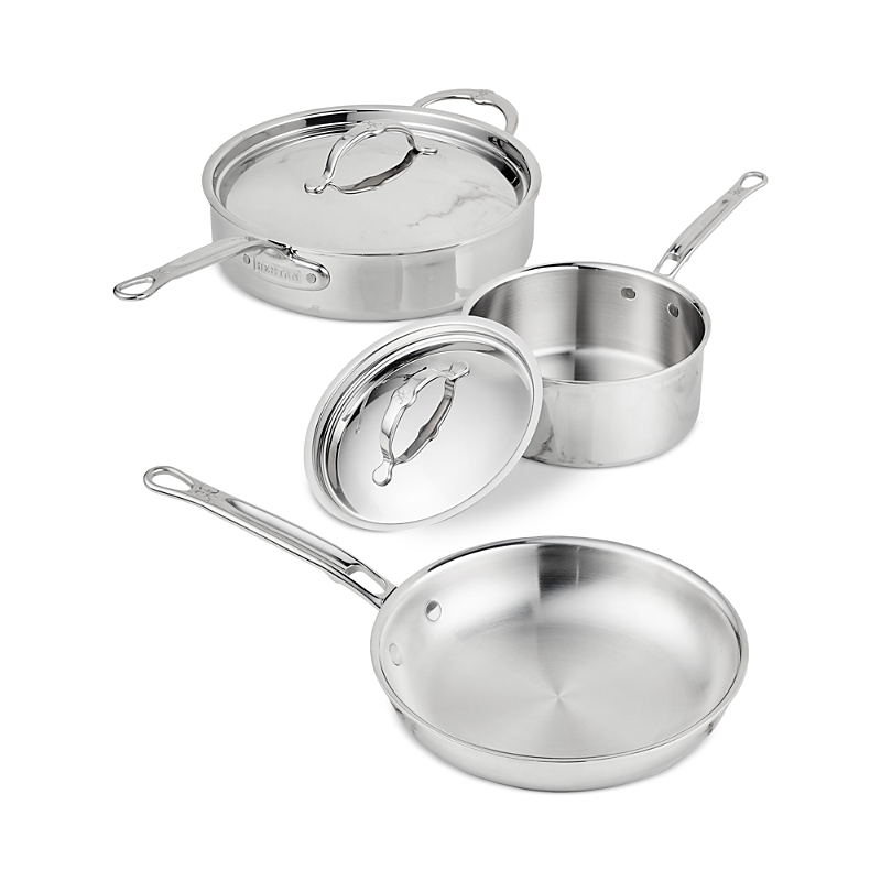 Hestan Probond Luxe 5 Piece Professional Clad Stainless Steel Cookware Set In Silver