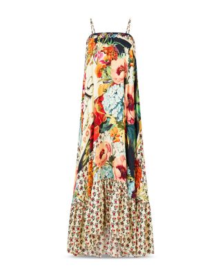 Ruffled Silk Maxi Dress