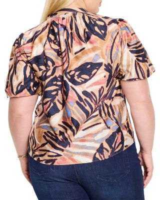 Terracotta Garden Puffed Sleeve Top