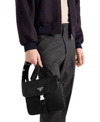 Re-Nylon and Saffiano Leather Shoulder Bag