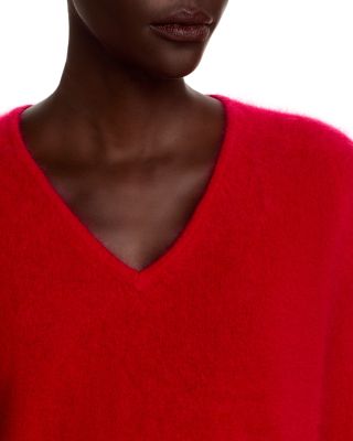 100% Cashmere Brushed V Neck Sweater - Exclusive
