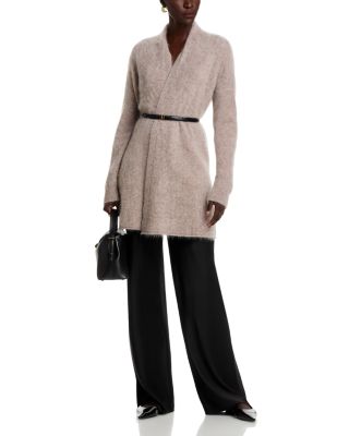 100% Cashmere Brushed Long Sleeve Open Front Cardigan - Exclusive