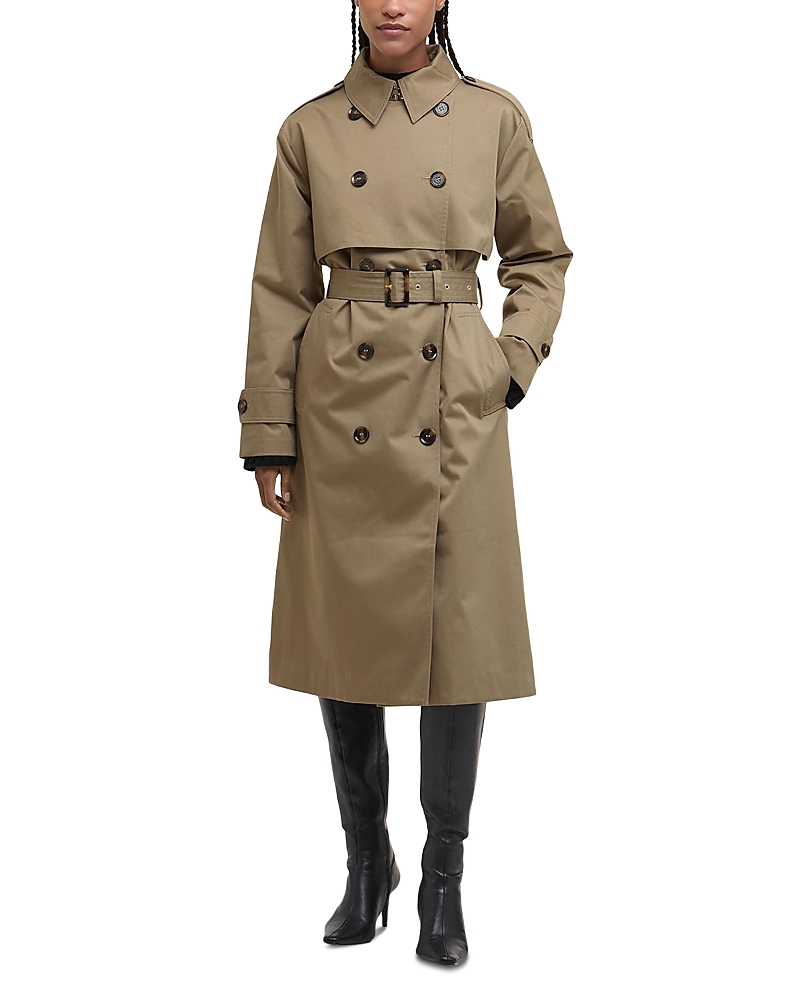Barbour Aoife Belted Water Resistant Trench Coat In Brown