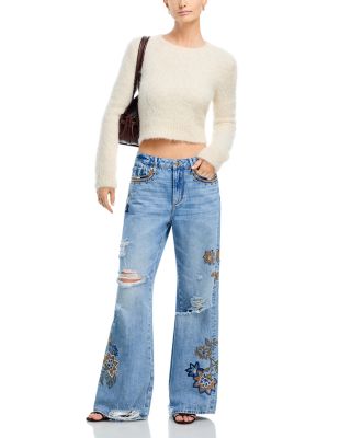 Marlena Distressed X Copper Magnolia Jeans in Light Wash