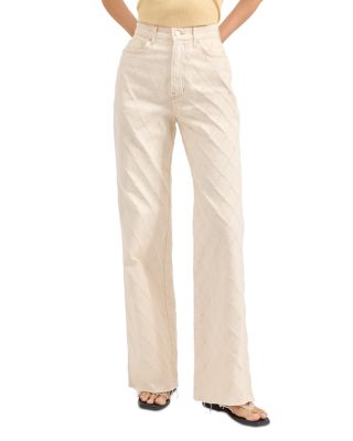 Taylor High Rise Wide Leg Jeans in Ecru