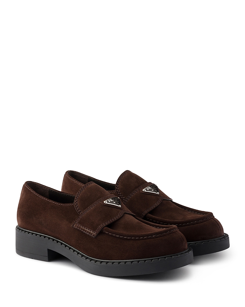 Prada Men's Chocolate Suede Loafers