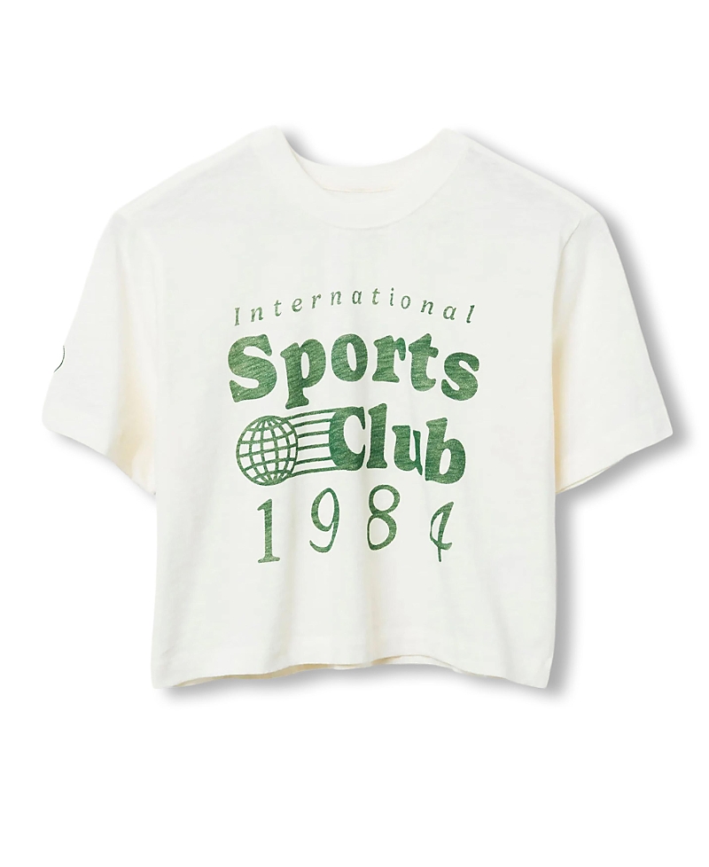 Junk Food Clothing Women's International Sports Club 1984 Mock Neck Crop Tee