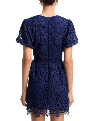 Puff Sleeve Mini Lace Dress - Exclusive 