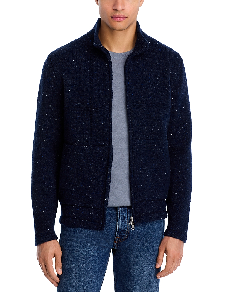 Inis Meain Lifeline Zip Cardigan In Blue