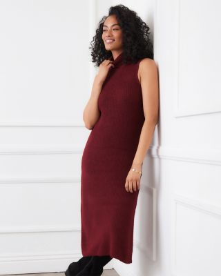 Sleeveless Turtleneck Sweater Dress