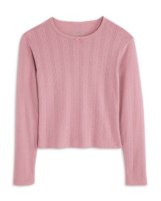 Girls' Marina Long Sleeved Pointelle Top - Big Kid