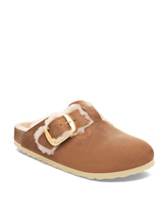 Birkenstock Women's Boston Big Buckle Shearling Clogs