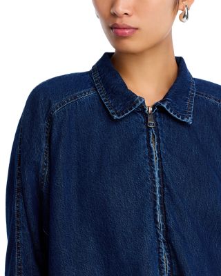Denim Bubble Bomber Jacket