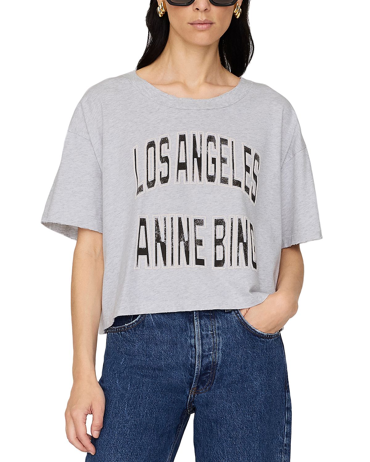 Anine Bing Johnny Cropped Tee