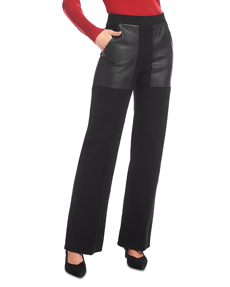 Karen Kane Contrast Pocket Straight Leg Pants In Black