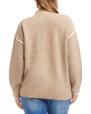 Colorblocked Mock Neck Sweater