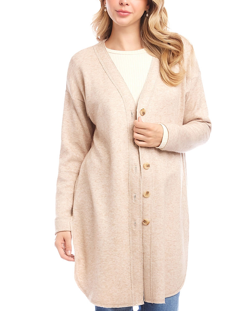 Karen Kane Long Sleeve Button Front Sweater