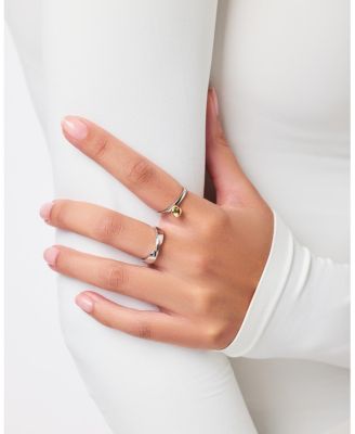 Leia Two Tone Brass Gold Heart Ring