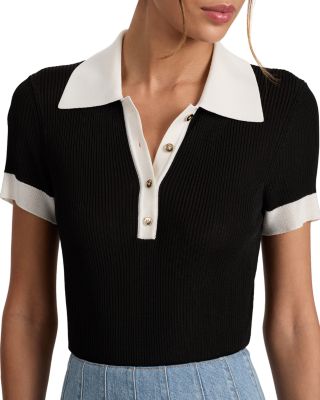 Martha Ribbed Knit Polo