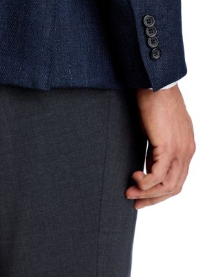 Kei Wool, Silk & Linen Herringbone Unstructured Trim Fit Sport Coat