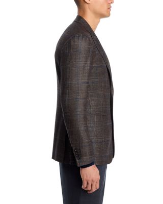 Kei Wool, Silk &amp; Cashmere Windowpane Unstructured Trim Fit Sport Coat