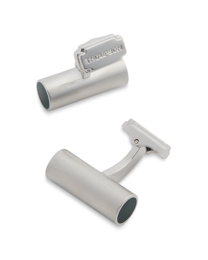 Thompson Of London Cylinder Cufflinks In Metallic