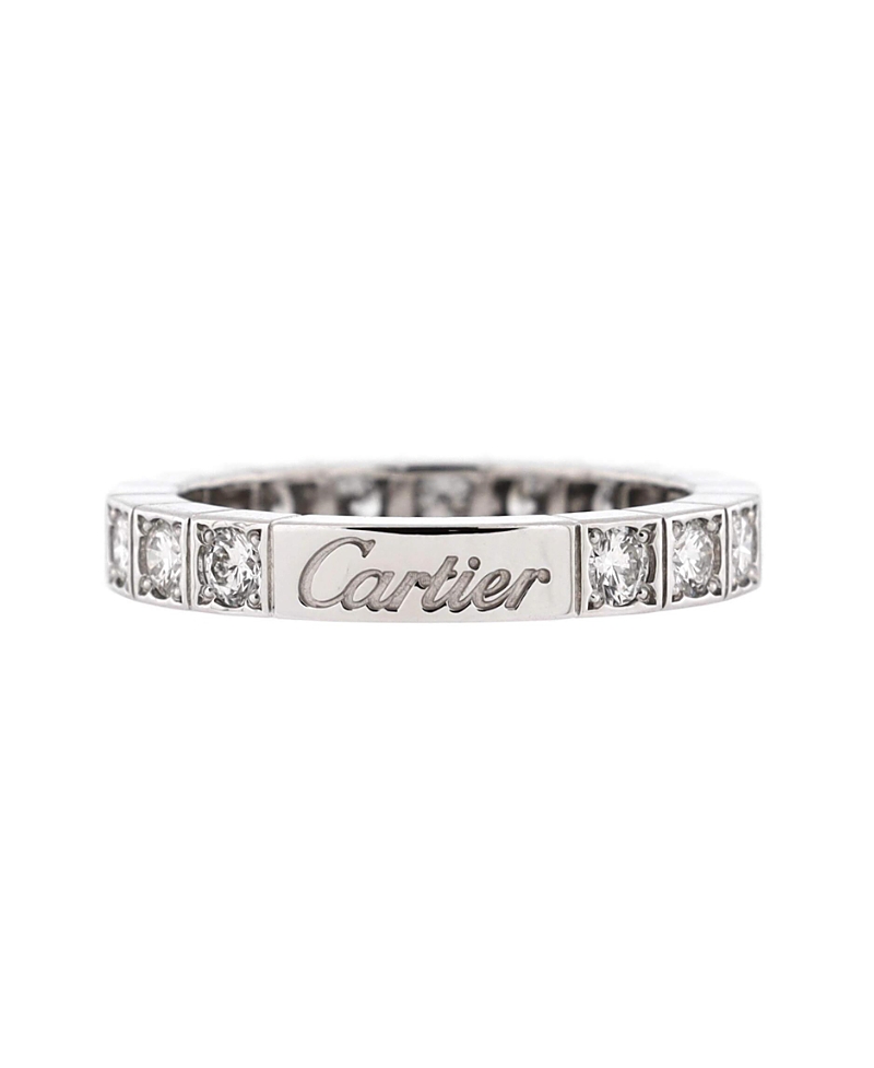 Pre-owned Pre-owned Cartier Cartier Lanieres Ring 18k White Gold With Diamonds