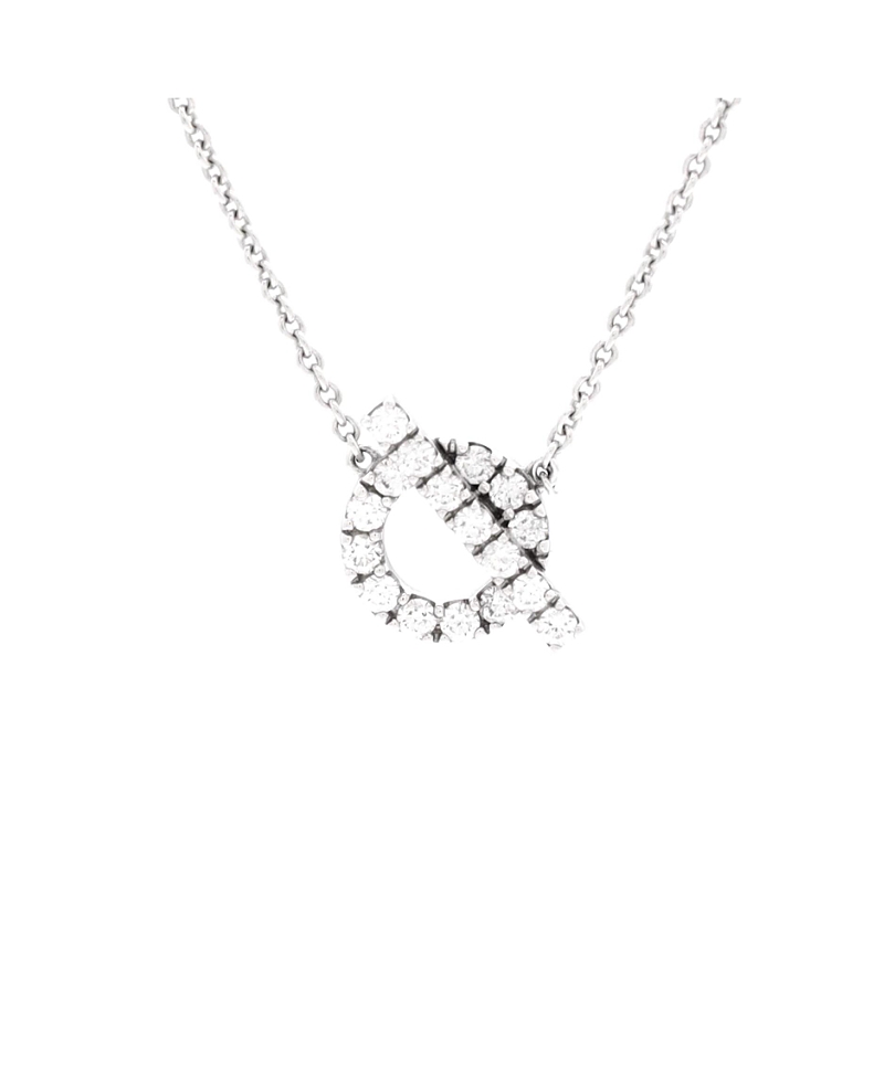 Pre-owned Pre-owned Hermes Hermes Finesse Pendant Necklace 18k White Gold And Diamonds