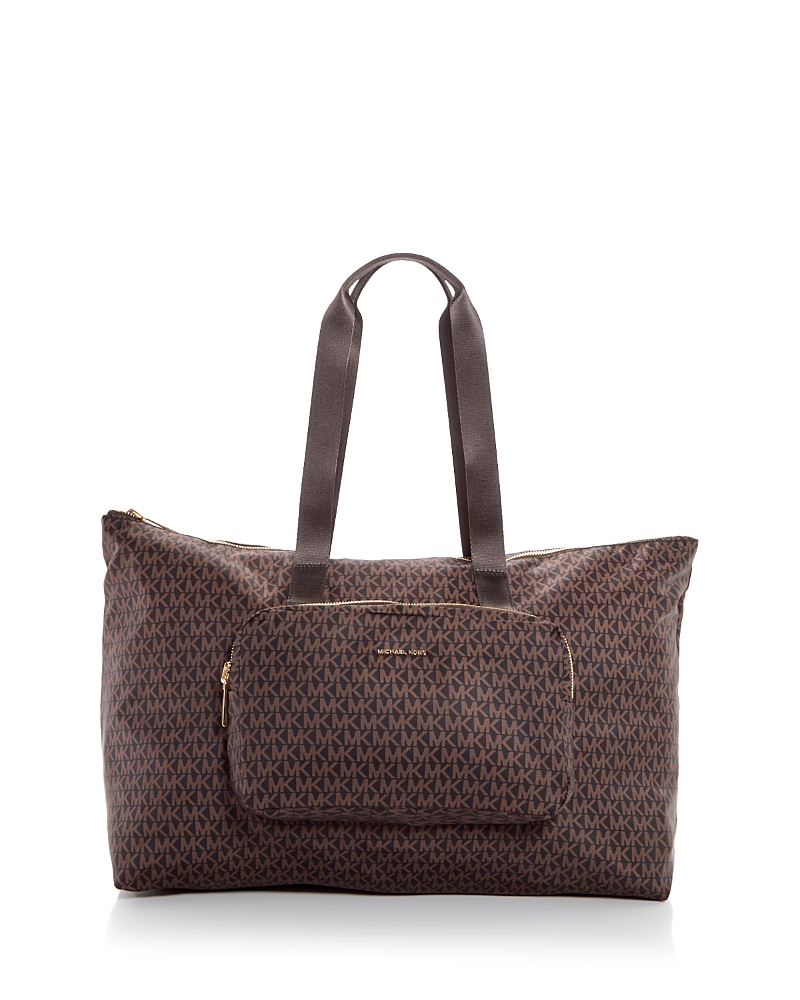 Michael Kors Tanner Reversible Packable Large Tote In Brown
