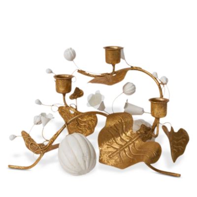 Forest Walk Pumpkin &amp; Vine Triple Candlestick Holder